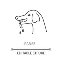 Rabies pixel perfect linear icon vector