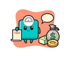 Character cartoon of weight scale as a accountant vector