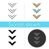 Scrolling down button icon vector