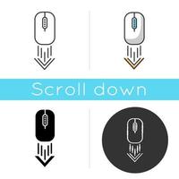 Scrolling down computer mouse icon vector