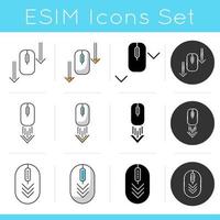 Computer mouse and arrowheads icons set vector