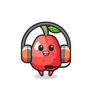 Cartoon mascot of water apple as a customer service vector