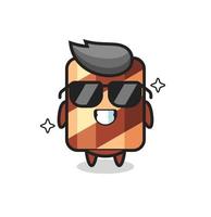 Mascot Illustration of wafer roll as a hacker vector