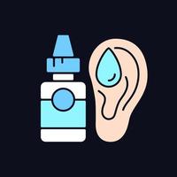 Ear drops RGB color icon for dark theme vector