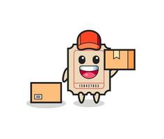 Mascot Illustration of ticket as a courier vector