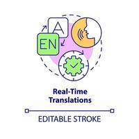 Real time translation concept icon vector