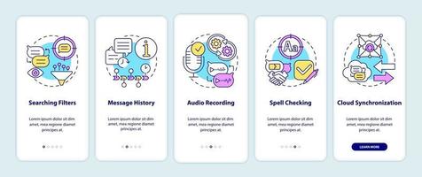Best messaging feature onboarding mobile app page screen vector