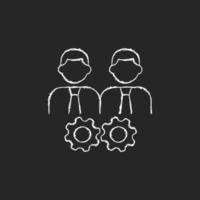 Collaboration chalk white icon on dark background vector