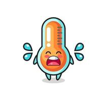 thermometer cartoon illustration with crying gesture vector