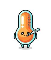 thermometer mascot character with fever condition vector