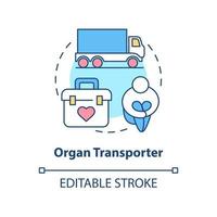 icono de concepto de transportador de órganos vector