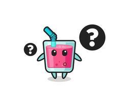 Cartoon Illustration of strawberry juice with the question mark vector