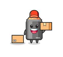 Mascot Illustration of spray paint as a courier vector