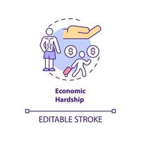 Economic hardship concept icon vector