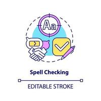 Spell checking concept icon vector