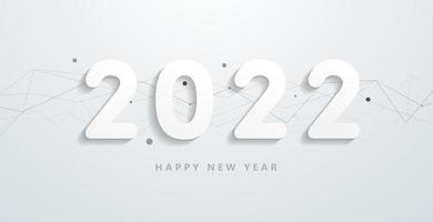 Happy 2022 new year with abstract network background vector