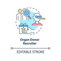 Organ donor recruiter concept icon vector