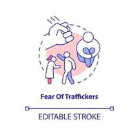 Fear of traffickers concept icon vector