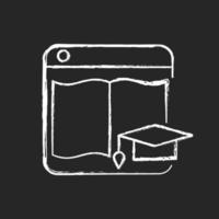 Learning platforms chalk white icon on dark background vector