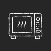 Microwave chalk white icon on dark background vector