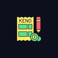 Keno RGB color icon for dark theme vector