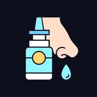 Nasal spray RGB color icon for dark theme vector