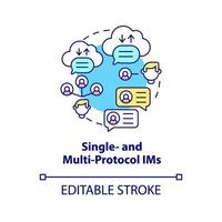 Single and multi protocol IM concept icon vector