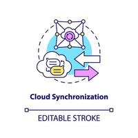 Cloud synchronization concept icon vector