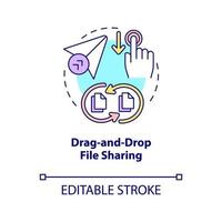 Drag and drop file sharing concept icon vector