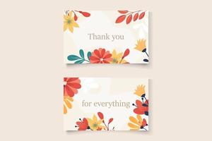 Thank you card design on a spring flower theme vector