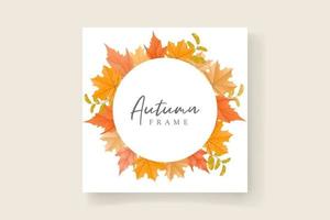 Beautiful autumn leaf frame ornament vector