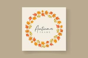 Beautiful autumn leaf frame ornament vector