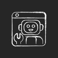 Robotics platforms chalk white icon on dark background vector