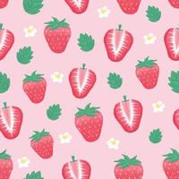 Strawberry hand drawn Illustration Seamless pattern vector