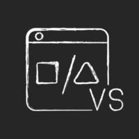 Comparison platforms chalk white icon on dark background vector