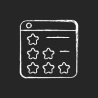 Consumer review networks chalk white icon on dark background vector