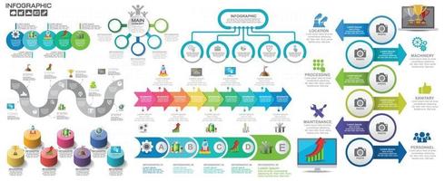 Timeline infographics design template options, process diagram vector