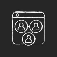 Collaborative platforms chalk white icon on dark background vector