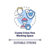 Create crime-free working space concept icon vector