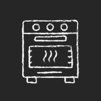 Bake in oven chalk white icon on dark background vector