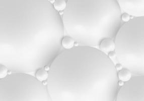 3D realistic white organic spheres ball pattern background vector