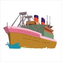 Ship flat Color Clip art design vector