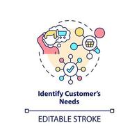 Identify customers needs concept icon vector