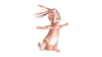 Watercolor Illustration of Little Bunny vector