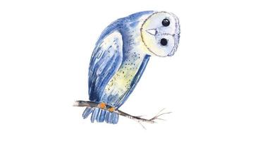 Watercolor Owl in Ultraviolet Color vector