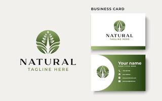 Leaf Green Gradient, Nature Logo Template Isolated in White Background vector