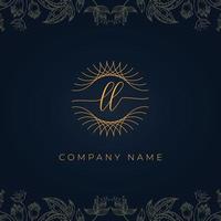 Elegant luxury letter LL logo. vector