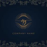 Elegant luxury letter MY logo.