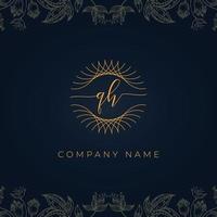 Elegant luxury letter QH logo.
