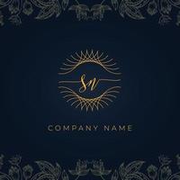 Elegant luxury letter SN logo. vector